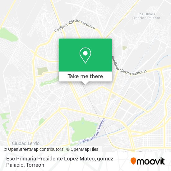 Esc Primaria Presidente Lopez Mateo, gomez Palacio map