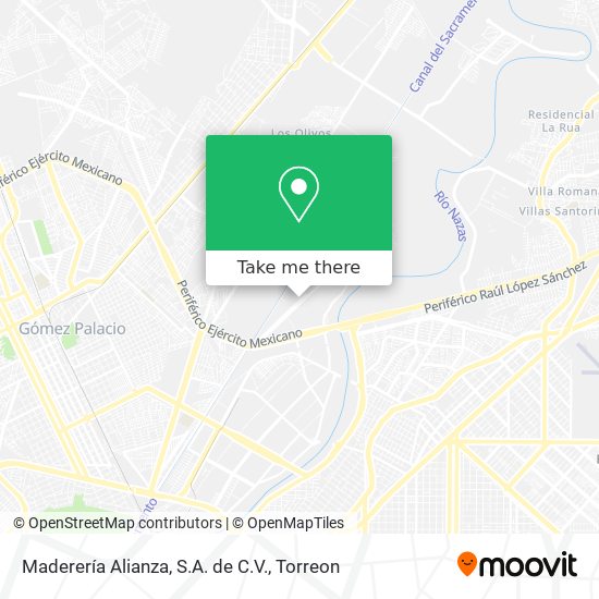Mapa de Maderería Alianza, S.A. de C.V.