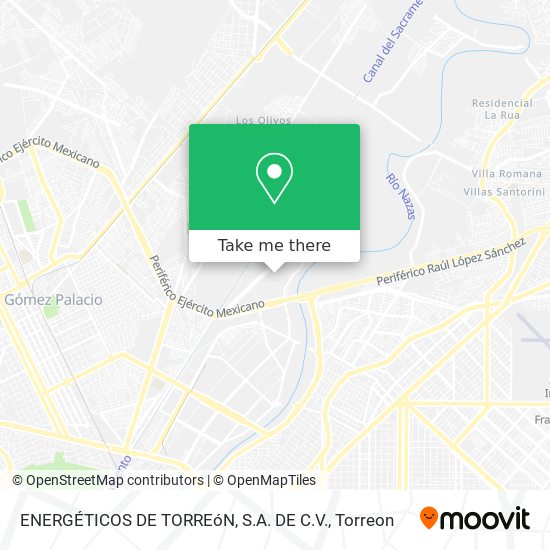 Mapa de ENERGÉTICOS DE TORREóN, S.A. DE C.V.
