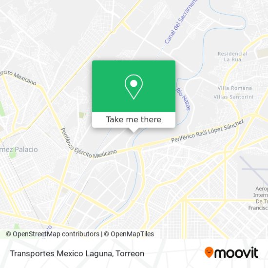 Transportes Mexico Laguna map