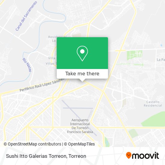 Mapa de Sushi Itto Galerias Torreon