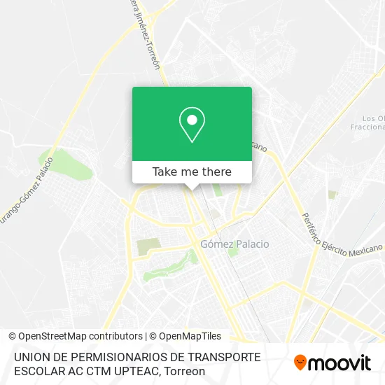 UNION DE PERMISIONARIOS DE TRANSPORTE ESCOLAR AC CTM UPTEAC map