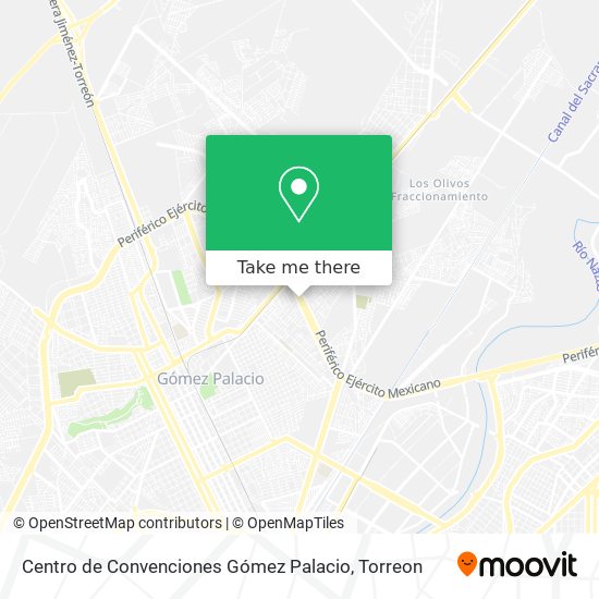 Mapa de Centro de Convenciones Gómez Palacio