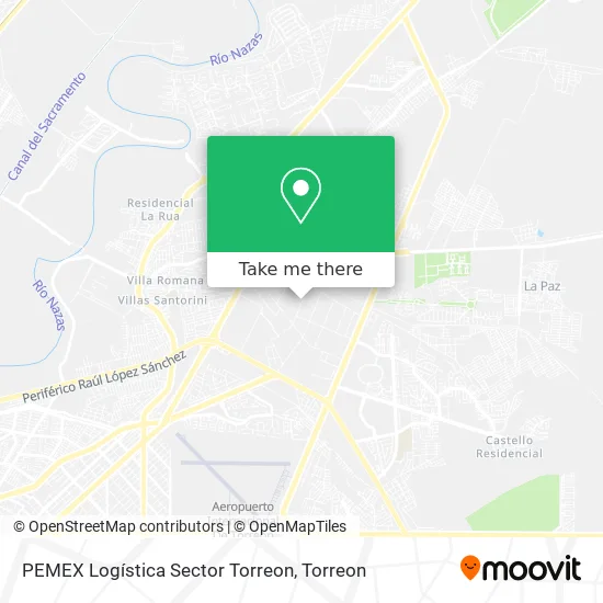 PEMEX Logística Sector Torreon map