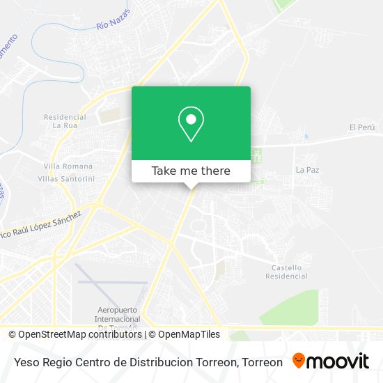 Mapa de Yeso Regio Centro de Distribucion Torreon