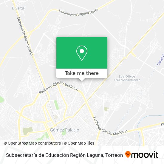 Mapa de Subsecretaría de Educación Región Laguna