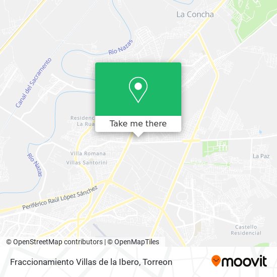 Mapa de Fraccionamiento Villas de la Ibero