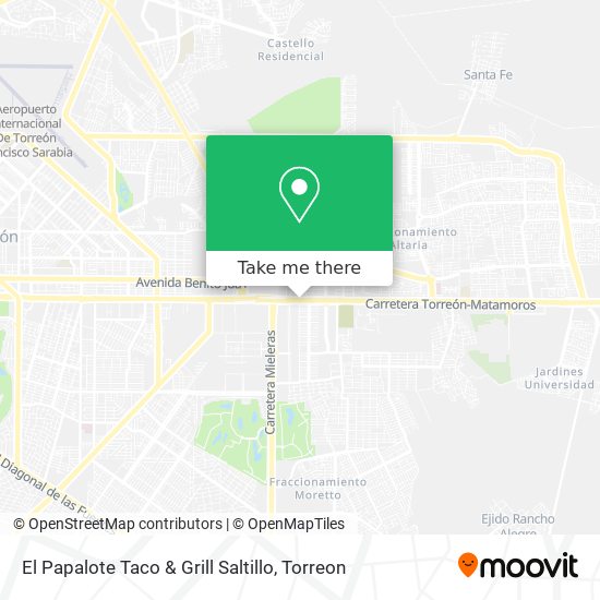 El Papalote Taco & Grill Saltillo map