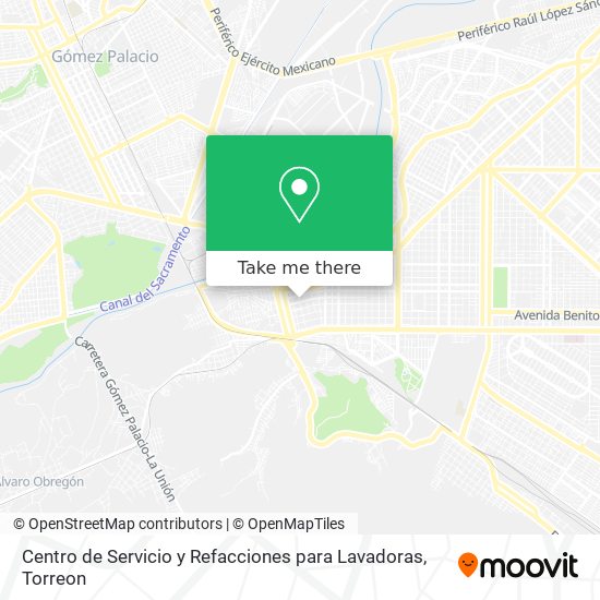 Mapa de Centro de Servicio y Refacciones para Lavadoras
