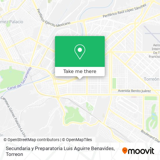 Mapa de Secundaria y Preparatoria Luis Aguirre Benavides