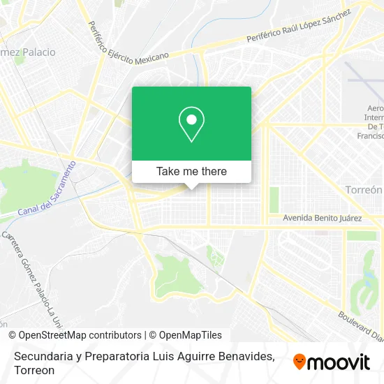 Mapa de Secundaria y Preparatoria Luis Aguirre Benavides