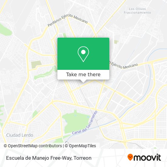 Escuela de Manejo Free-Way map