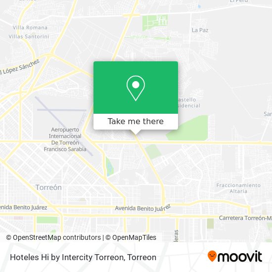 Hoteles Hi by Intercity Torreon map