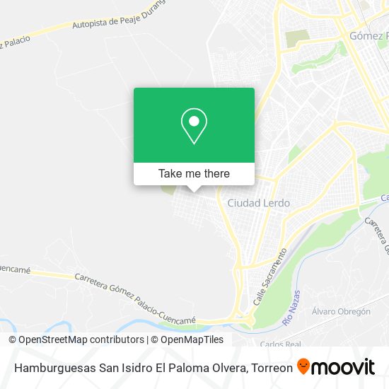 Mapa de Hamburguesas San Isidro El Paloma Olvera