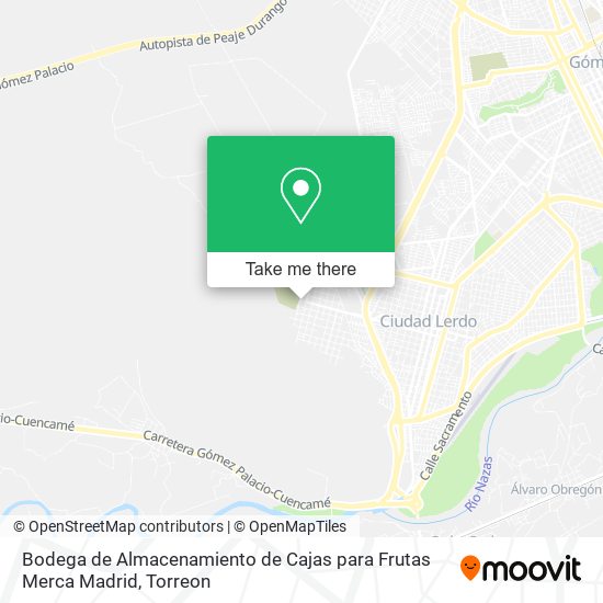 Bodega de Almacenamiento de Cajas para Frutas Merca Madrid map