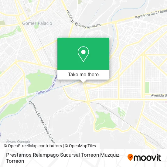 Mapa de Prestamos Relampago Sucursal Torreon Muzquiz