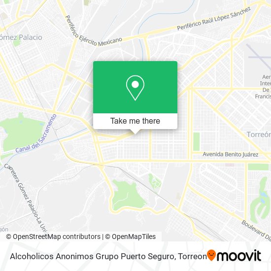 Mapa de Alcoholicos Anonimos Grupo Puerto Seguro