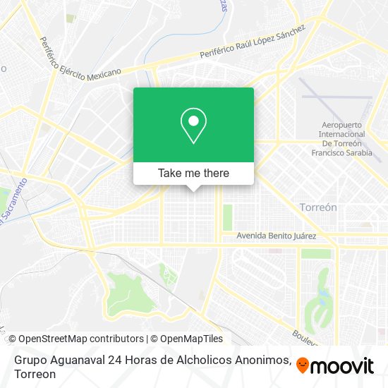 Grupo Aguanaval 24 Horas de Alcholicos Anonimos map