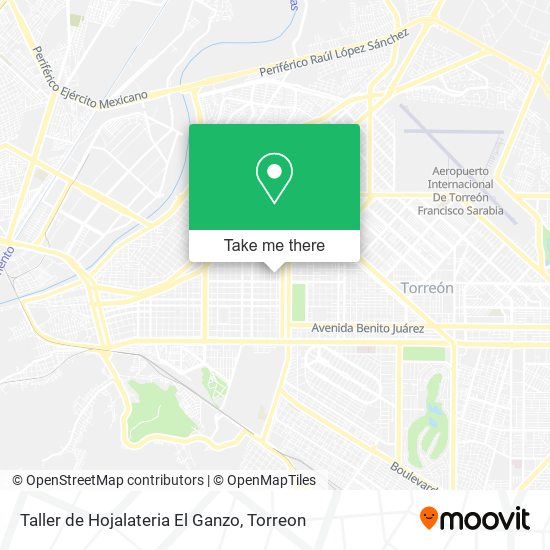 Mapa de Taller de Hojalateria El Ganzo