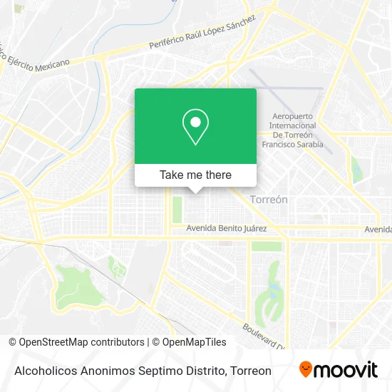 Alcoholicos Anonimos Septimo Distrito map