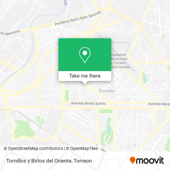 Tornillos y Birlos del Oriente map