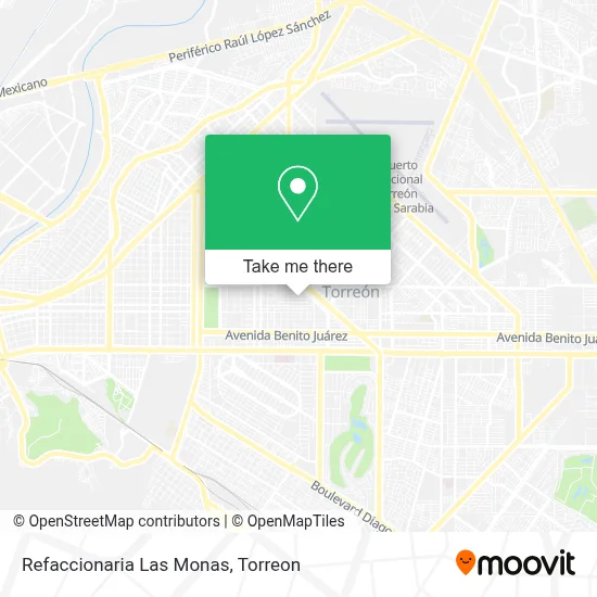 Refaccionaria Las Monas map