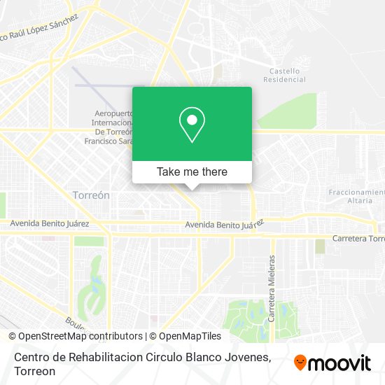 Mapa de Centro de Rehabilitacion Circulo Blanco Jovenes