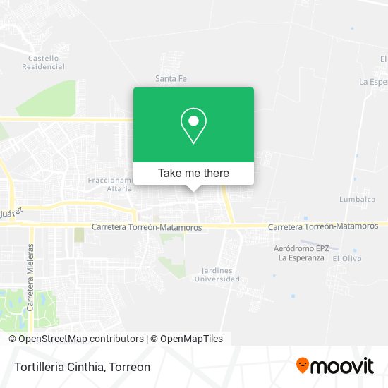Mapa de Tortilleria Cinthia