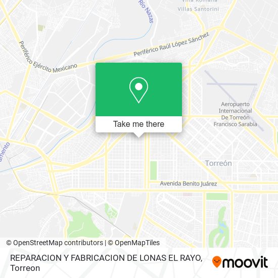 Mapa de REPARACION Y FABRICACION DE LONAS EL RAYO