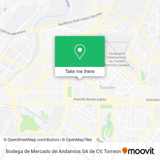 Mapa de Bodega de Mercado de Andamios SA de CV