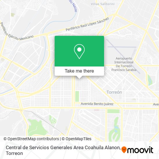 Central de Servicios Generales Area Coahuila Alanon map