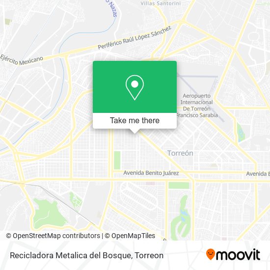 Mapa de Recicladora Metalica del Bosque