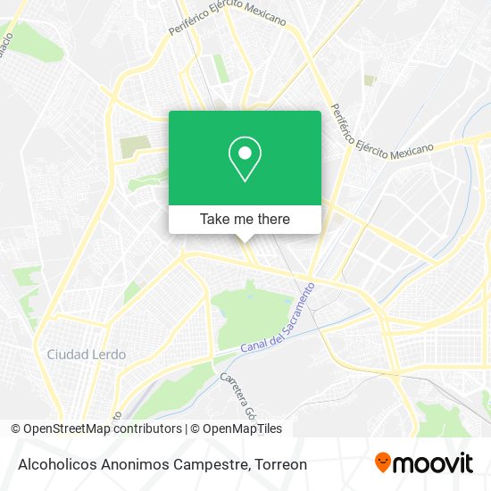 Alcoholicos Anonimos Campestre map