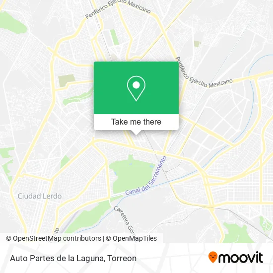 Auto Partes de la Laguna map
