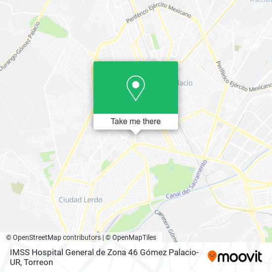IMSS Hospital General de Zona 46 Gómez Palacio-UR map