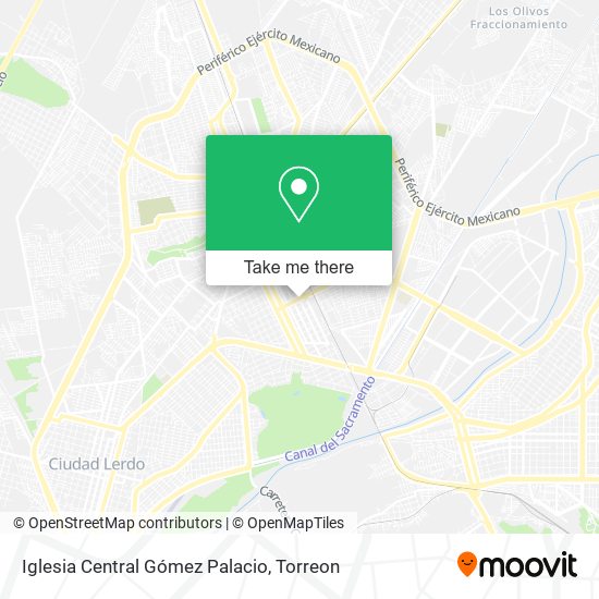 Iglesia Central Gómez Palacio map