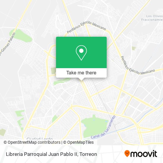 Mapa de Libreria Parroquial Juan Pablo II