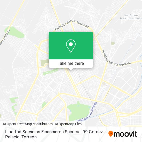 Libertad Servicios Financieros Sucursal 99 Gomez Palacio map