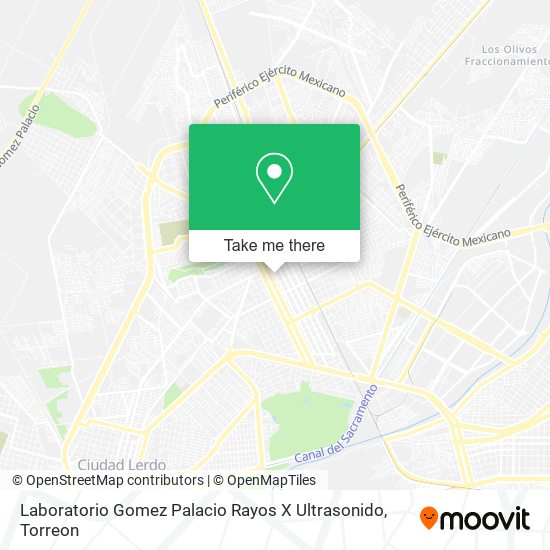 Mapa de Laboratorio Gomez Palacio Rayos X Ultrasonido