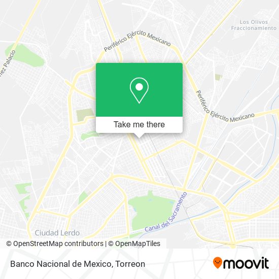 Mapa de Banco Nacional de Mexico