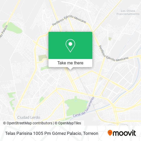 Telas Parisina 1005 Pm Gómez Palacio map