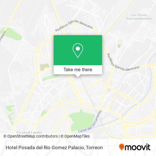 Mapa de Hotel Posada del Rio Gomez Palacio