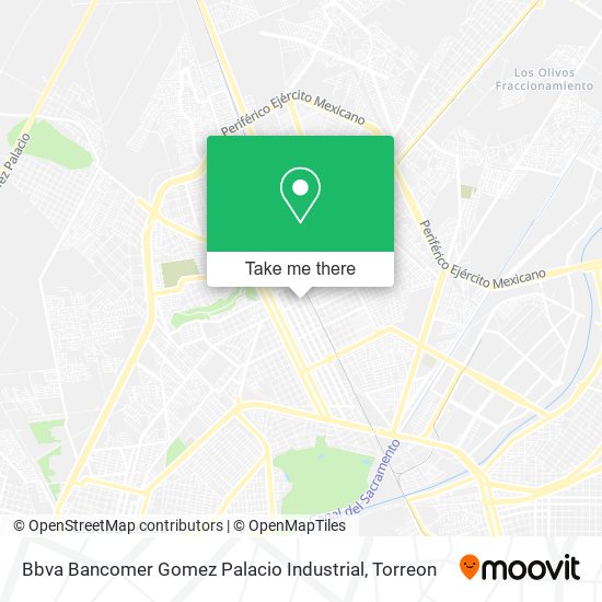Mapa de Bbva Bancomer Gomez Palacio Industrial