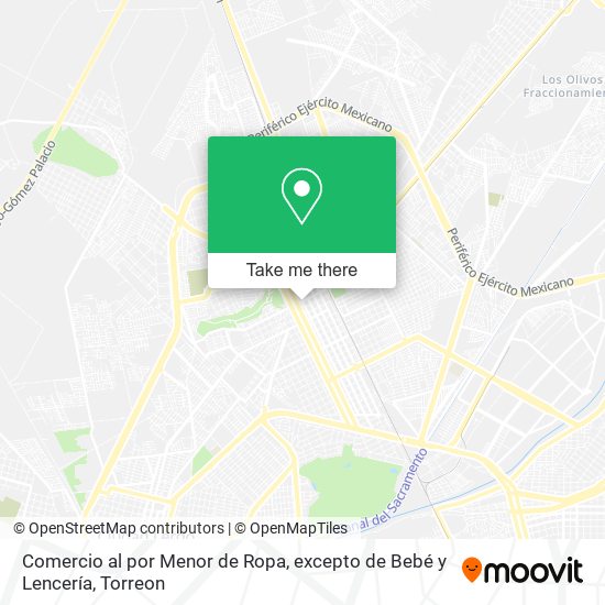 Comercio al por Menor de Ropa, excepto de Bebé y Lencería map