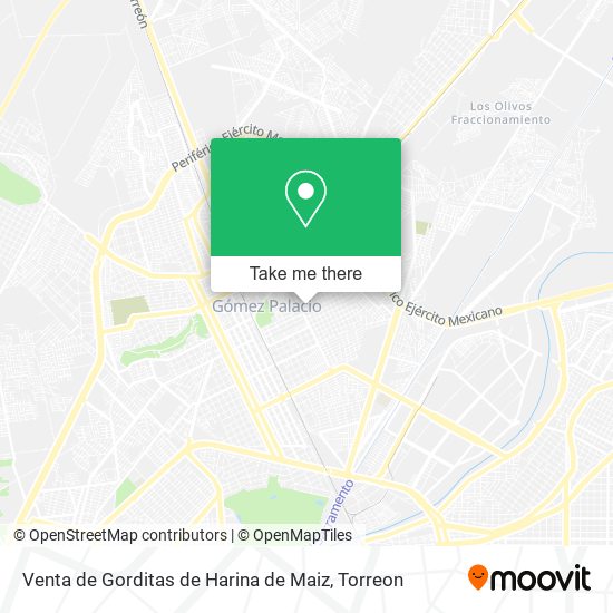 Mapa de Venta de Gorditas de Harina de Maiz