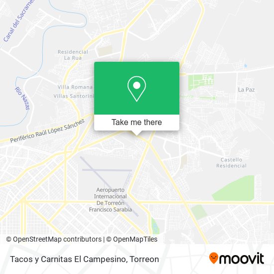 Tacos y Carnitas El Campesino map