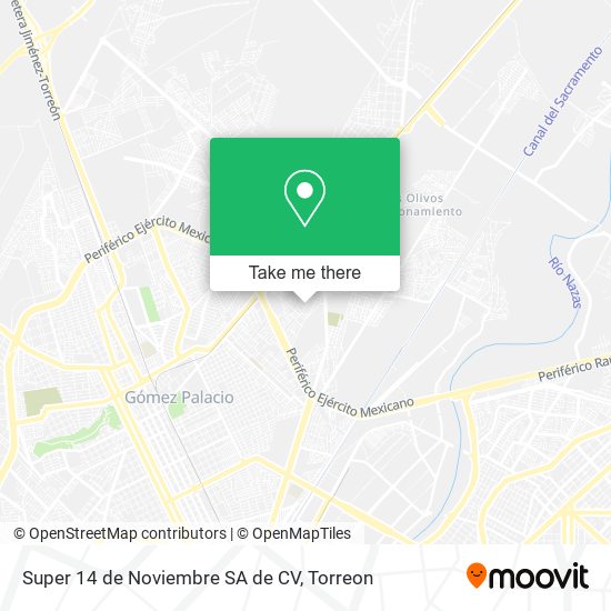 Mapa de Super 14 de Noviembre SA de CV