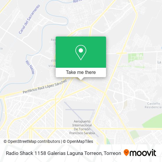 Radio Shack 1158 Galerias Laguna Torreon map