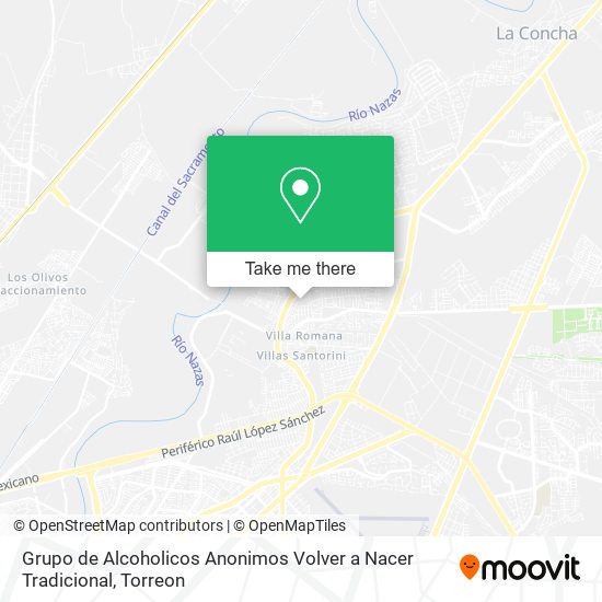 Mapa de Grupo de Alcoholicos Anonimos Volver a Nacer Tradicional