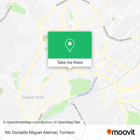 Mapa de Mc Donalds Miguel Alemán
